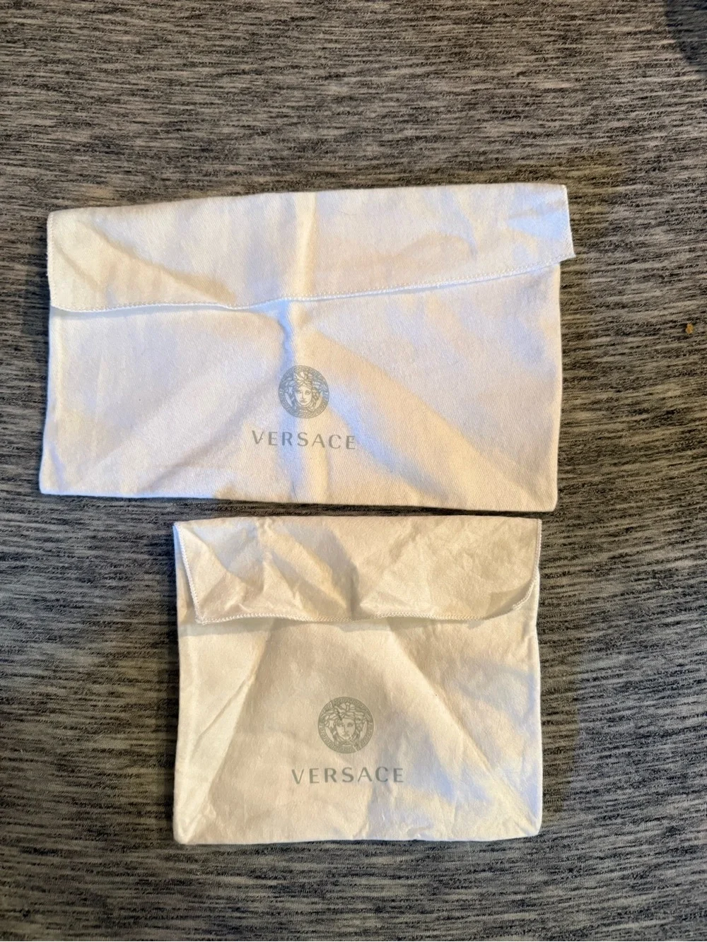 Versace White Dust Bags with Medusa Print - Pair